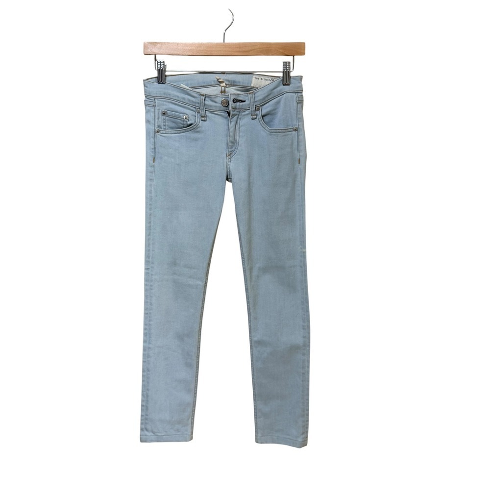 Rag & Bone Skinny Jeans Women 26 Light Blue White Water Low Rise